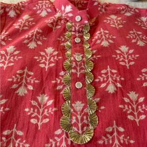 Floral Pink Kids Panjabi (Kurta